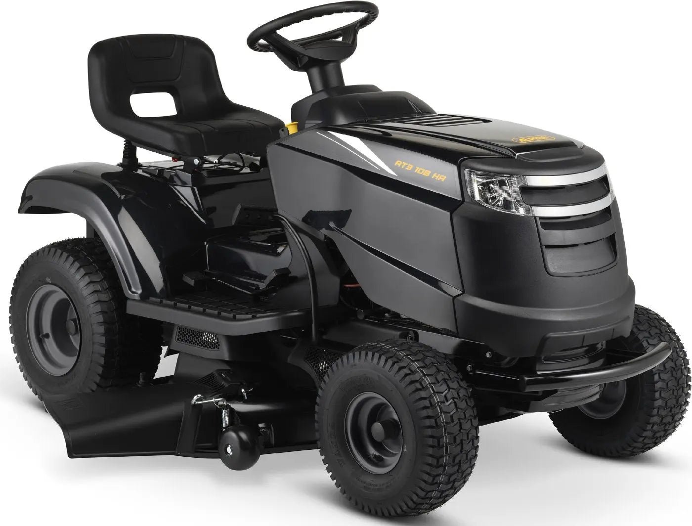 Alpina_AT3_108_HA_20231208_0768b43f-f148-4787-ba86-db335d4c0211 Texas TTS108 Rasentraktor, 108 cm Schnittbreite, 12,5 PS Benzinmotor, Schaltgetriebe, Seitenauswurf & Mulchkit Alpina