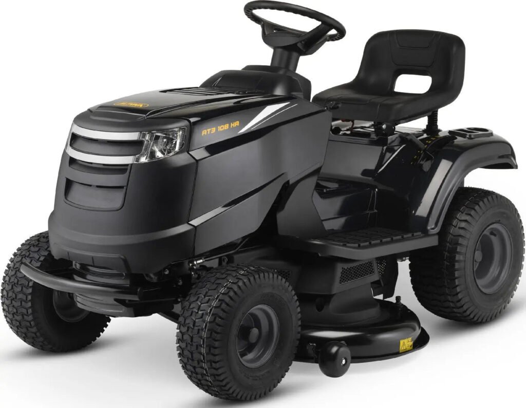 Texas TTS108 Rasentraktor, 108 cm Schnittbreite, 12,5 PS Benzinmotor, Schaltgetriebe, Seitenauswurf & Mulchkit Alpina