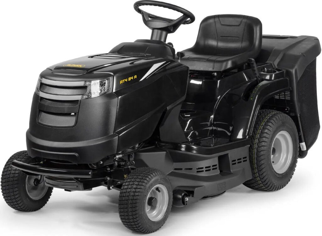 Alpina Rasentraktor AT4 84 A, 84 cm Schnittbreite, 352 cm³ Motor, Schaltgetriebe, 200 L Fangkorb Alpina