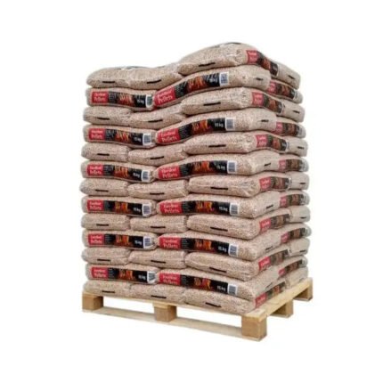 Französische Holzpellets ENplus A1 / DINplus – 975 kg Palette (65×15 kg), Heizwert bis 4,9 kWh/kg, Nadelholz Holzpellets