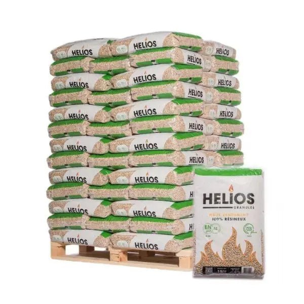HELIOS Holzpellets ENplus A1 / DINplus – 975 kg Palette (65×15 kg), Heizwert >4,7 kWh/kg, Nadelholz HELIOS