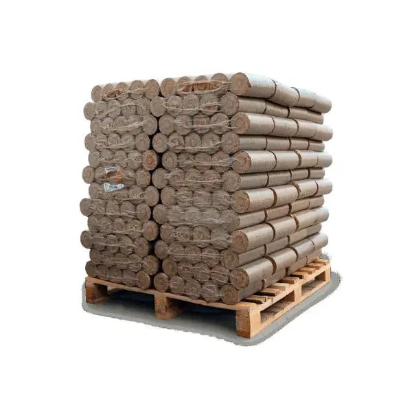 Heizfuxx Nestro XL Rot Holzbriketts Hartholz – 960 kg Palette (96×10 kg), Heizwert ≥4,8 kWh/kg, Rundbriketts Heizfuxx