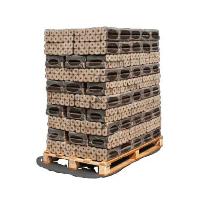 Heizfuxx PiniKay Octagon Holzbriketts Hartholz – 960 kg Palette (96×10 kg), Heizwert ≥4,8 kWh/kg, achteckig mit Loch Heizfuxx