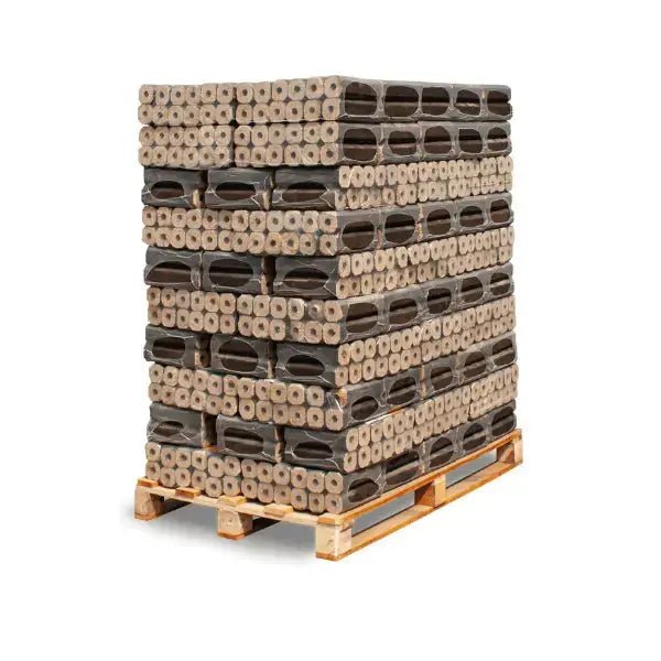 Heizfuxx PiniKay Quadro Holzbriketts Hartholz – 960 kg Palette (96×10 kg), Heizwert ≥4,8 kWh/kg, Vierkant mit Loch Heizfuxx