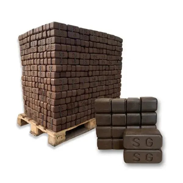 Premium Torfbriketts – 960 kg Palette, Heizwert ca. 5,0 kWh/kg, Torf, Heizbriketts für Kamin & Ofen Premium