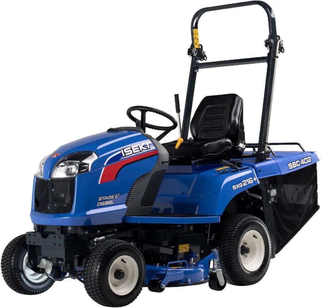 ISEKI SXG 216 Diesel Rasentraktor – 15 PS, 102 cm Schnittbreite, 380 L Fangkorb, elektrische Entleerung, Hydrostat Iseki