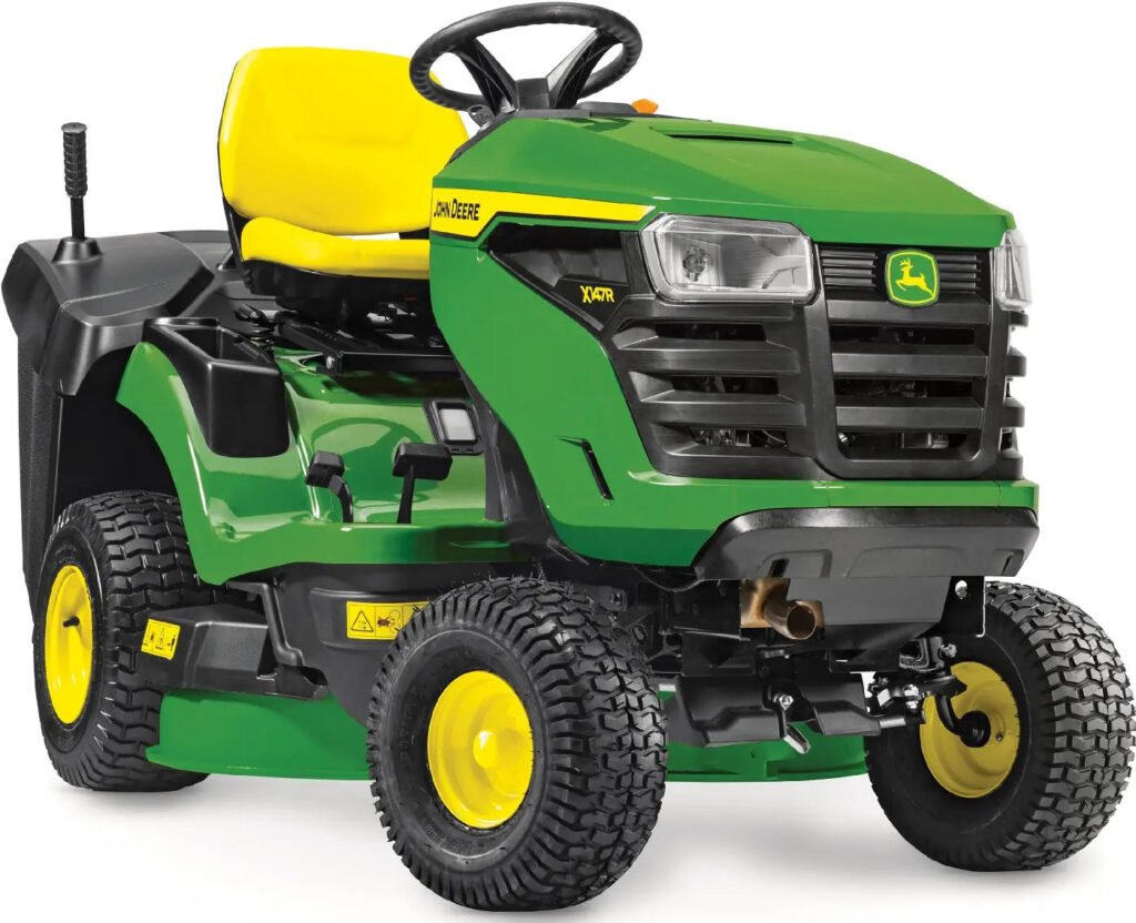John Deere X147R Rasentraktor 92 cm – 20 PS V-Twin, Hydrostat, 300 L Fangkorb John Deere