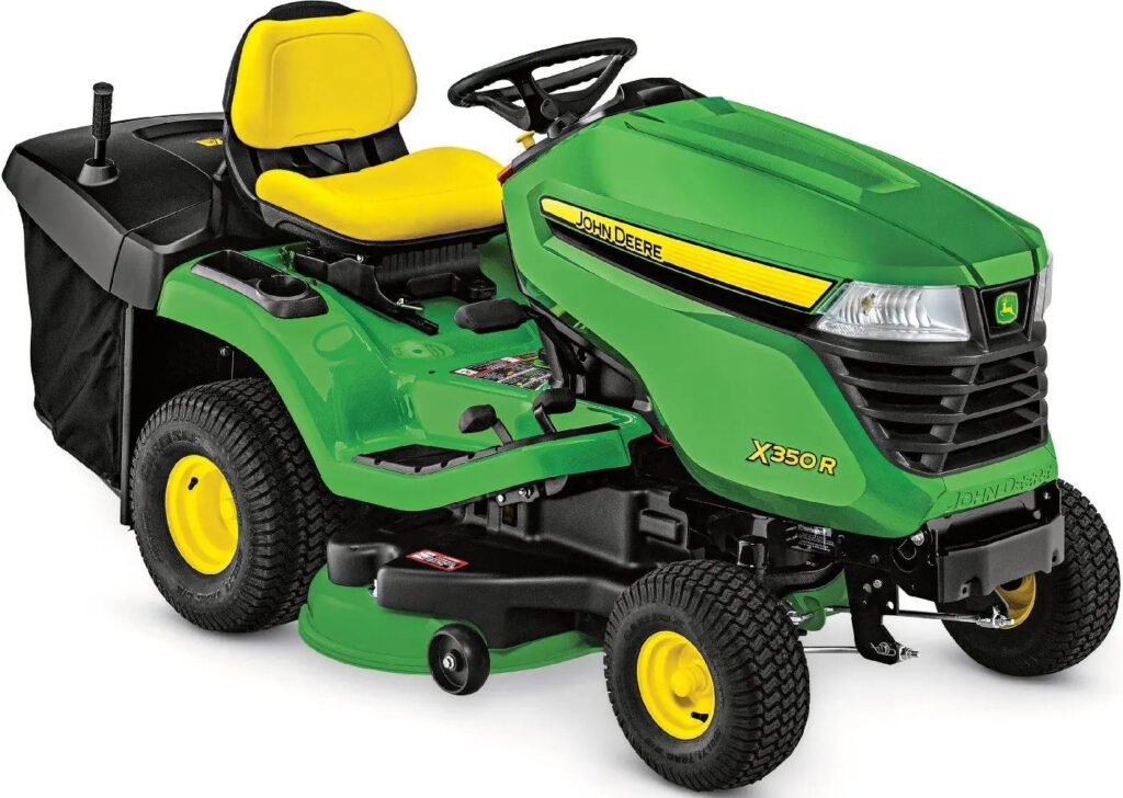 Rasentraktor 107 cm – 19,1 PS Kawasaki V-Twin, Hydrostat, Mulchkit, 300 L Fangkorb John Deere