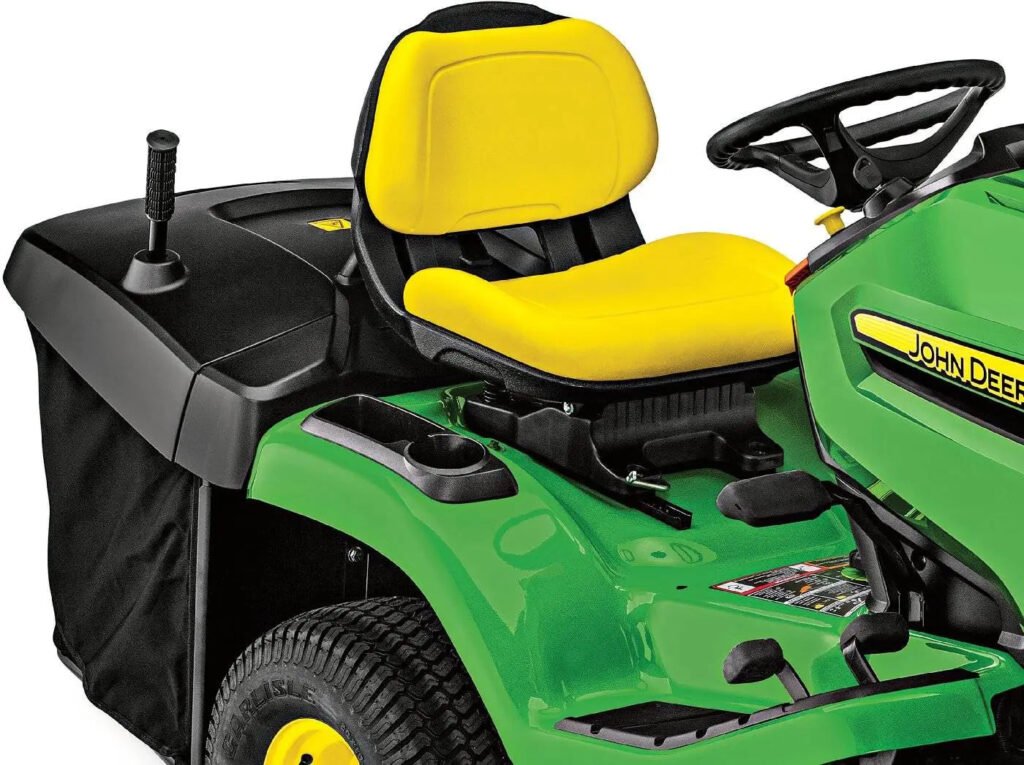 Rasentraktor 107 cm – 19,1 PS Kawasaki V-Twin, Hydrostat, Mulchkit, 300 L Fangkorb John Deere