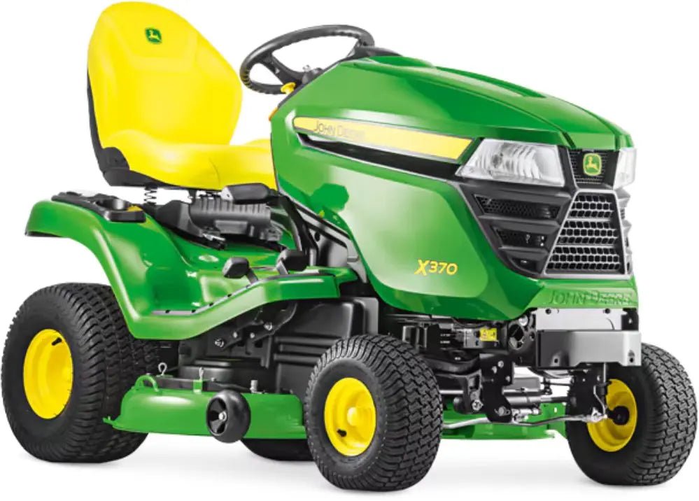 John Deere X370 Rasentraktor ohne Mähwerk, 19,1 PS Kawasaki V-Twin, Hydrostat John Deere