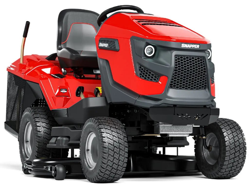 Benzin Rasentraktor 122 cm – 27 PS Briggs & Stratton V-Twin, 380 L Fangkorb, Hydrostat, Mulchkit inkl. Snapper