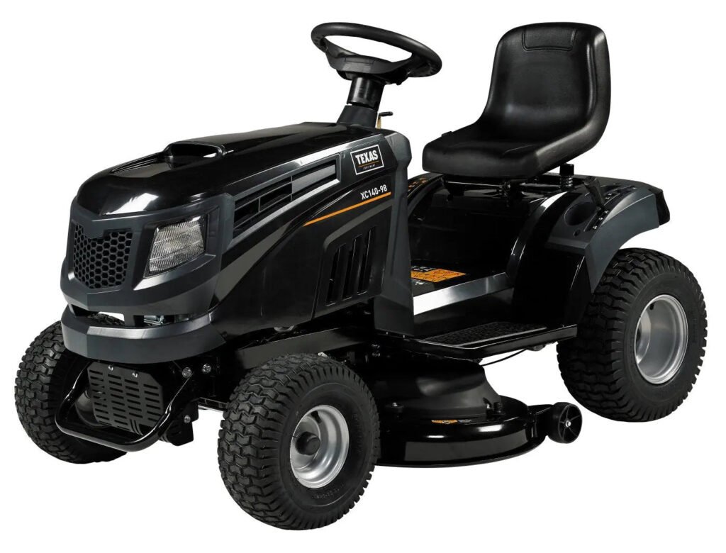 Texas XC140-98 Rasentraktor, 98 cm Schnittbreite, 12 PS Benzinmotor, Schaltgetriebe, Mulchkit inklusive Texas